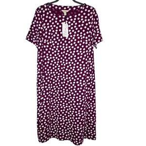 Seasalt Cornwall Womens Organic Cotton Purple Polka Dot Dress Sz 6 Coastal Beach